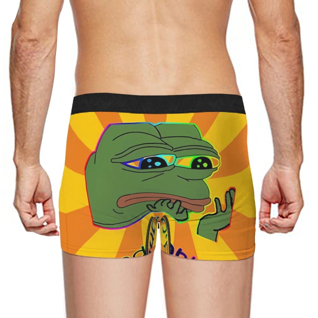 pepe the frog Retro Underpants Cotton Panties Male Underwear Ventilate Shorts Boxer - Coin Chain Shop