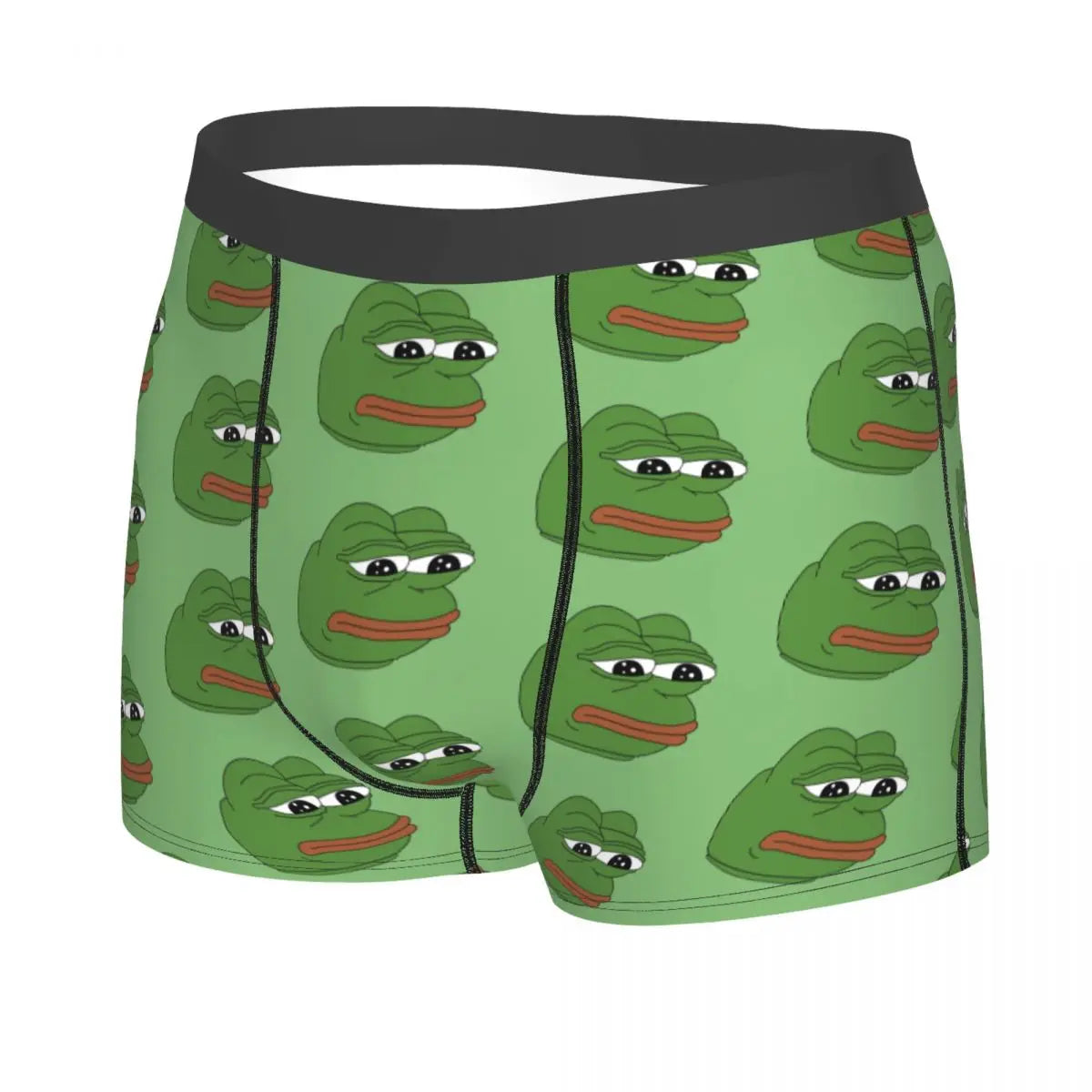 Pepe Sad Frog Meme Boxer Shorts For Homme Sexy 3D Print Underwear Panties Briefs Stretch Underpants - Coin Chain Shop