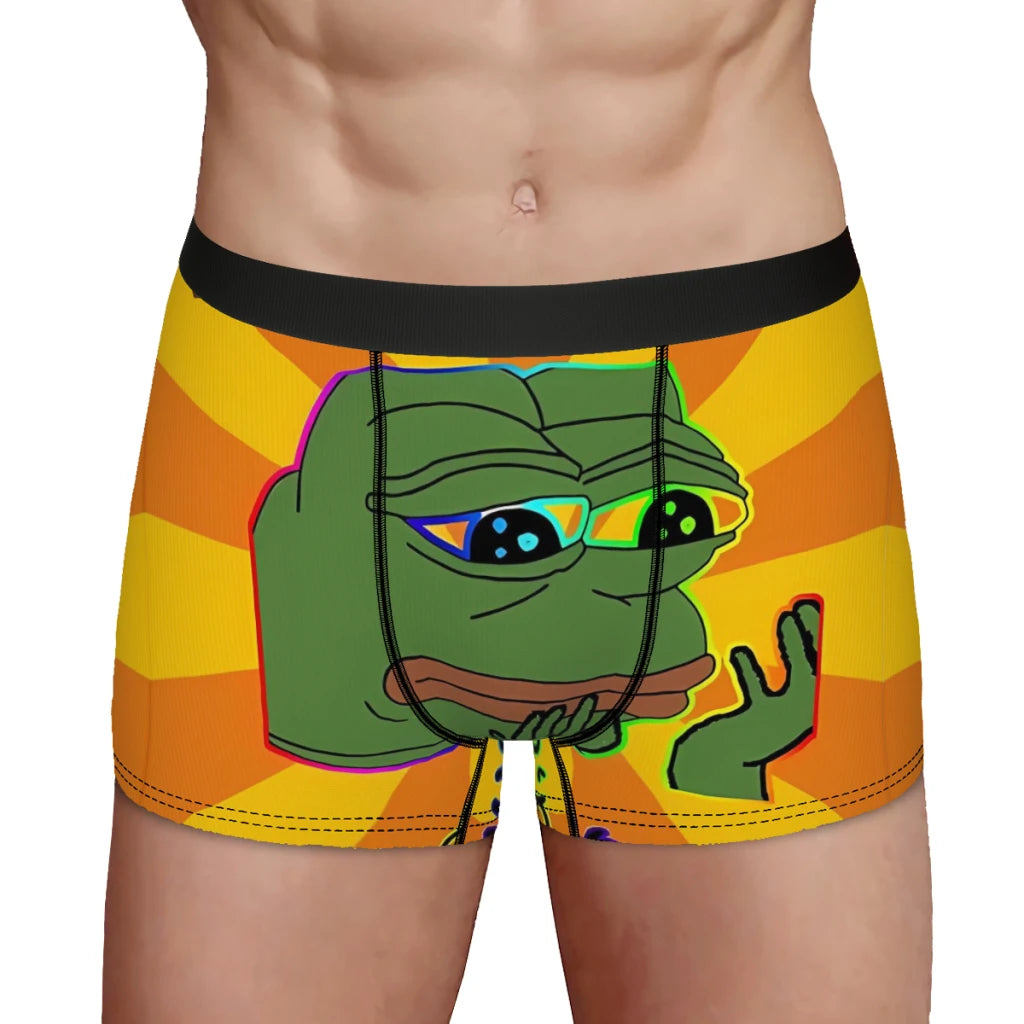 pepe the frog Retro Underpants Cotton Panties Male Underwear Ventilate Shorts Boxer - Coin Chain Shop