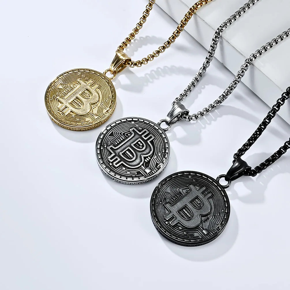 The B Pendant Necklace - Coin Chain Shop