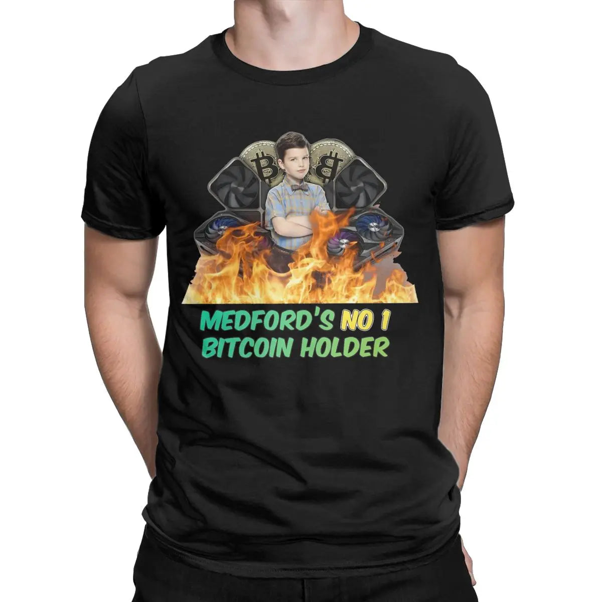 Funny Young Sheldon BTC T Shirt - Coin Chain Shop