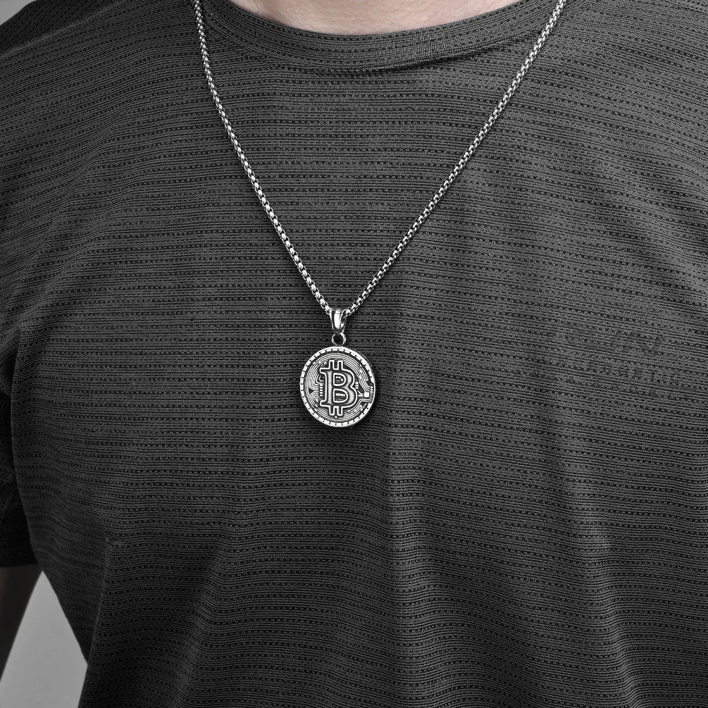 The B Coin Pendant Necklace - Coin Chain Shop