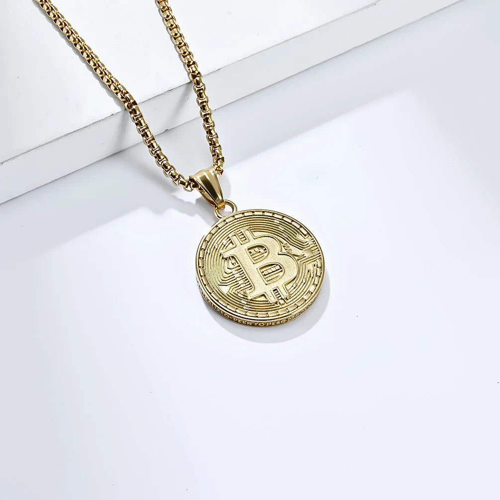 The B Pendant Necklace - Coin Chain Shop