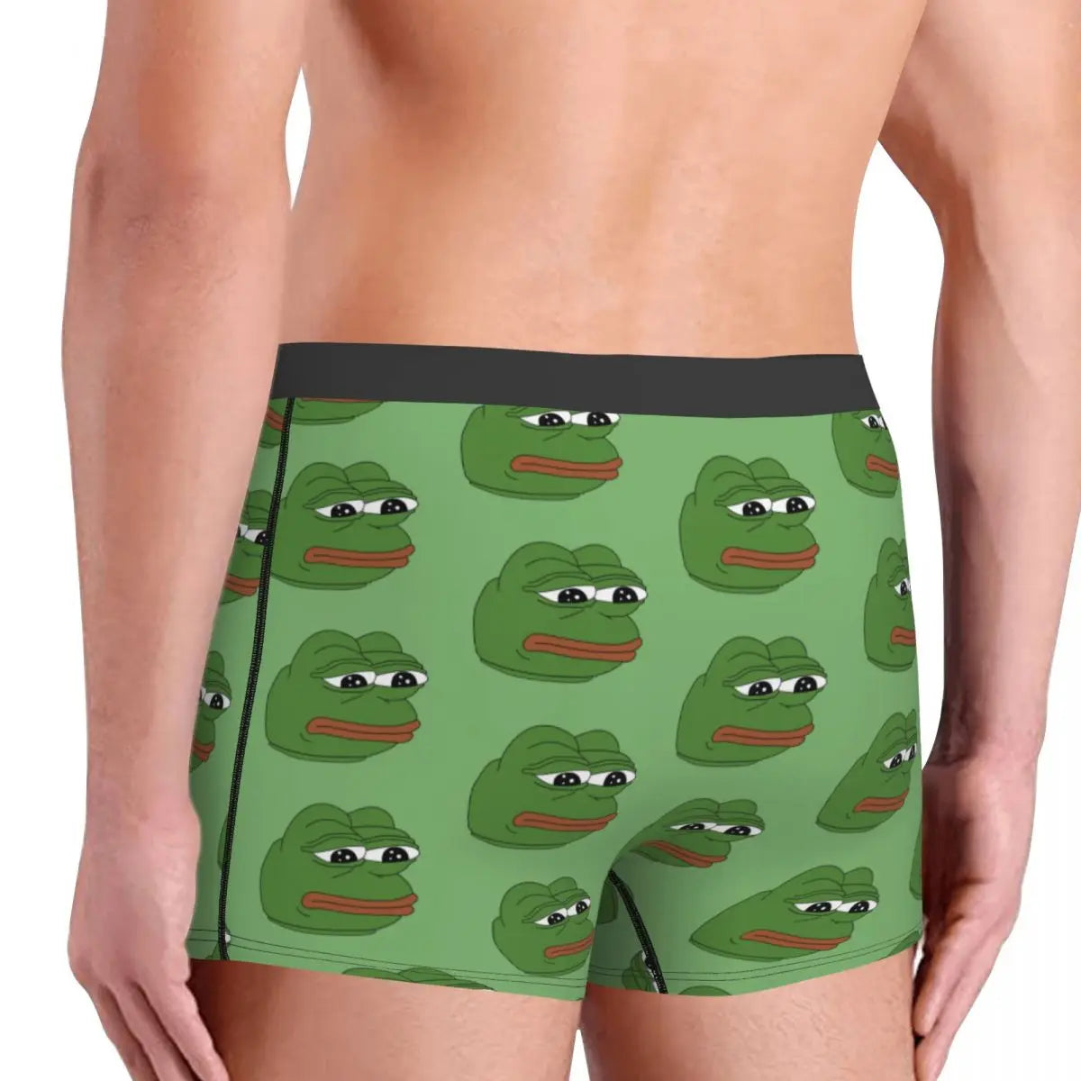 Pepe Sad Frog Meme Boxer Shorts For Homme Sexy 3D Print Underwear Panties Briefs Stretch Underpants - Coin Chain Shop