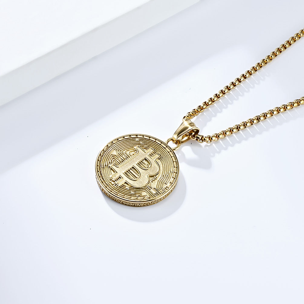 The B Pendant Necklace - Coin Chain Shop