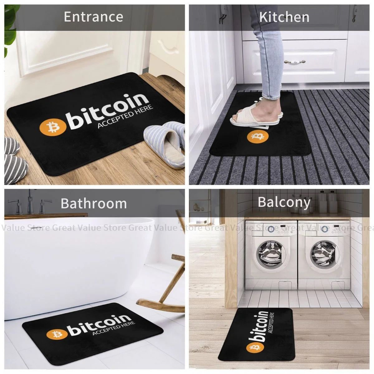 BTC Bedroom Mat - Coin Chain Shop