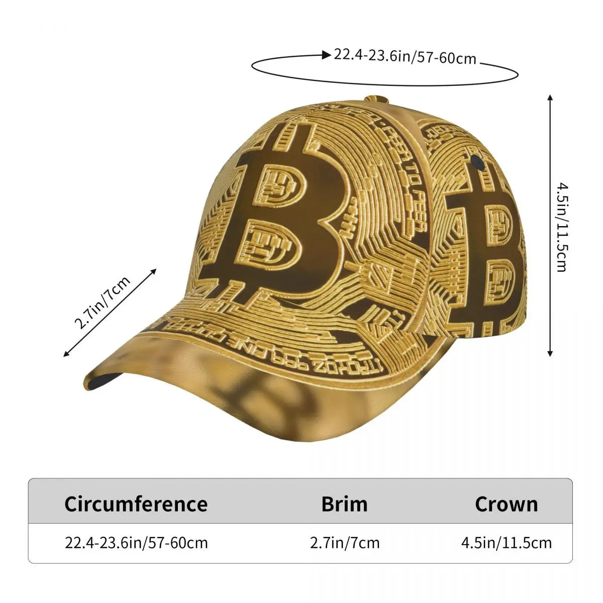 BTC Logo Pattern Baseball Cap - Coin Chain Shop