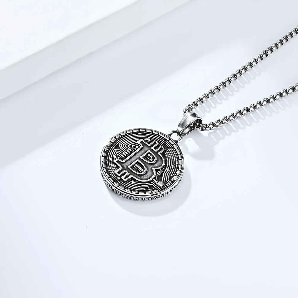 The B Coin Pendant Necklace - Coin Chain Shop