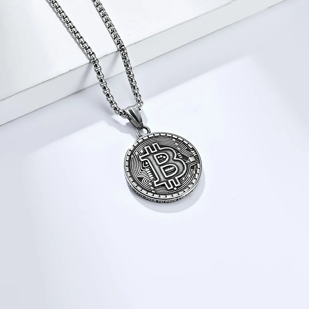 The B Coin Pendant Necklace - Coin Chain Shop