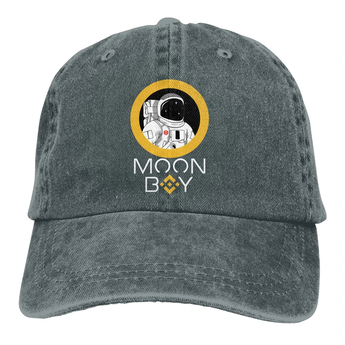 Washed Men's Baseball Cap BNB Moon Boy - Coin Chain Shop