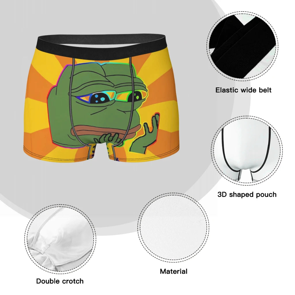 pepe the frog Retro Underpants Cotton Panties Male Underwear Ventilate Shorts Boxer - Coin Chain Shop