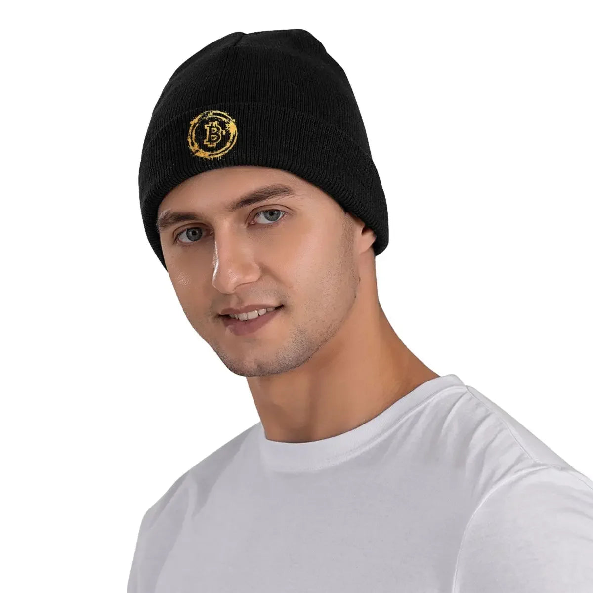 B Coin Gold Knitted Beanie - Coin Chain Shop