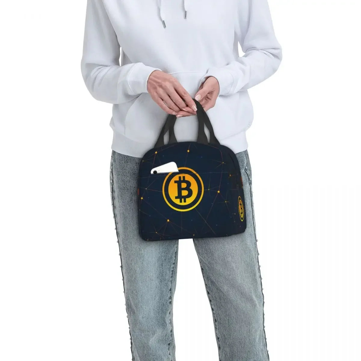 Custom BTC Digital Art Currency Lunch Bag Men Women Thermal Cooler - Coin Chain Shop