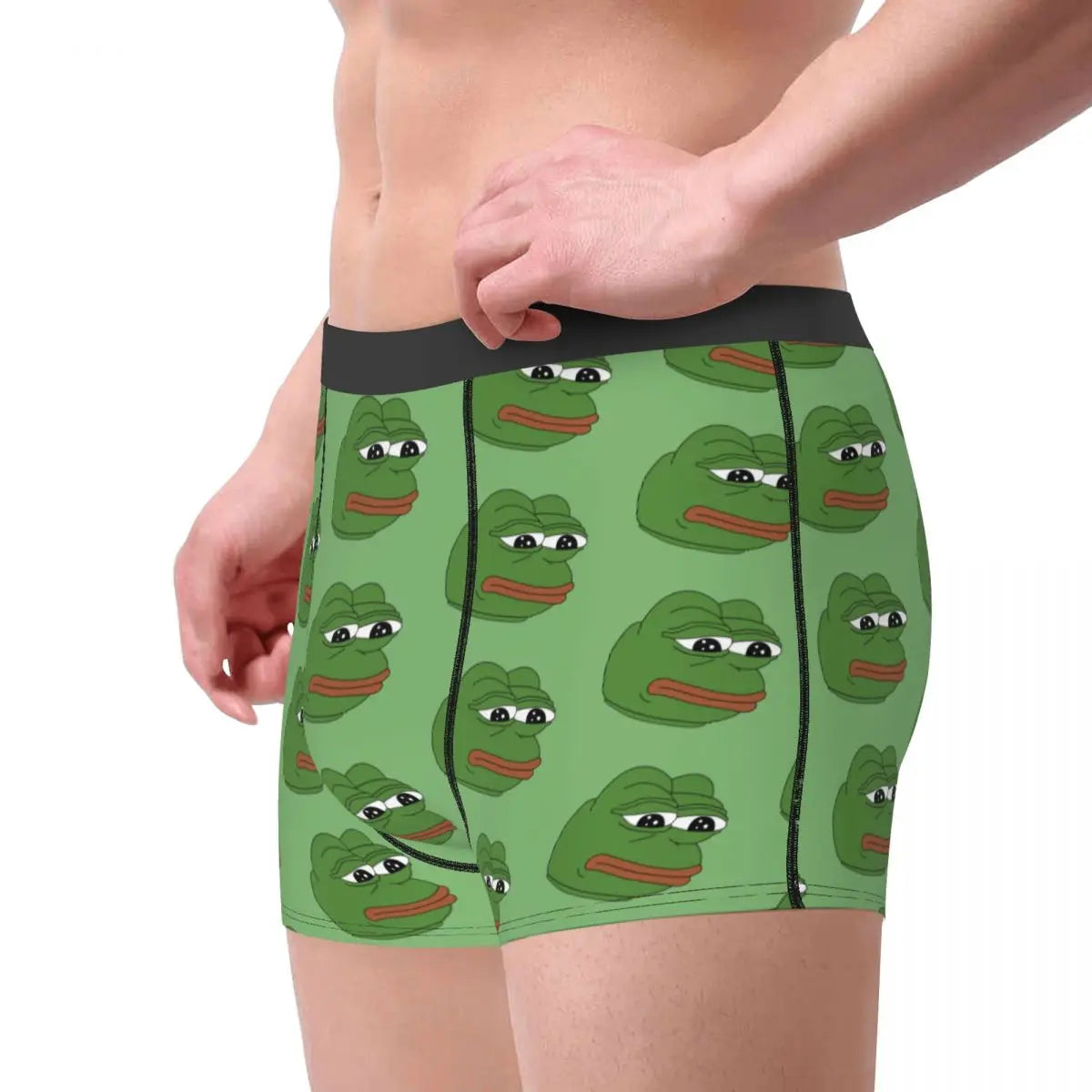 Pepe Sad Frog Meme Boxer Shorts For Homme Sexy 3D Print Underwear Panties Briefs Stretch Underpants - Coin Chain Shop